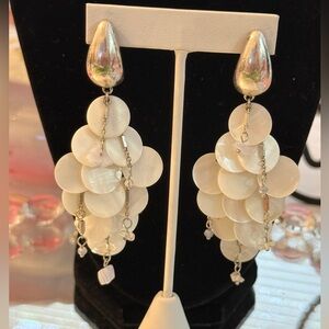 Elegant White Dangle Earrings